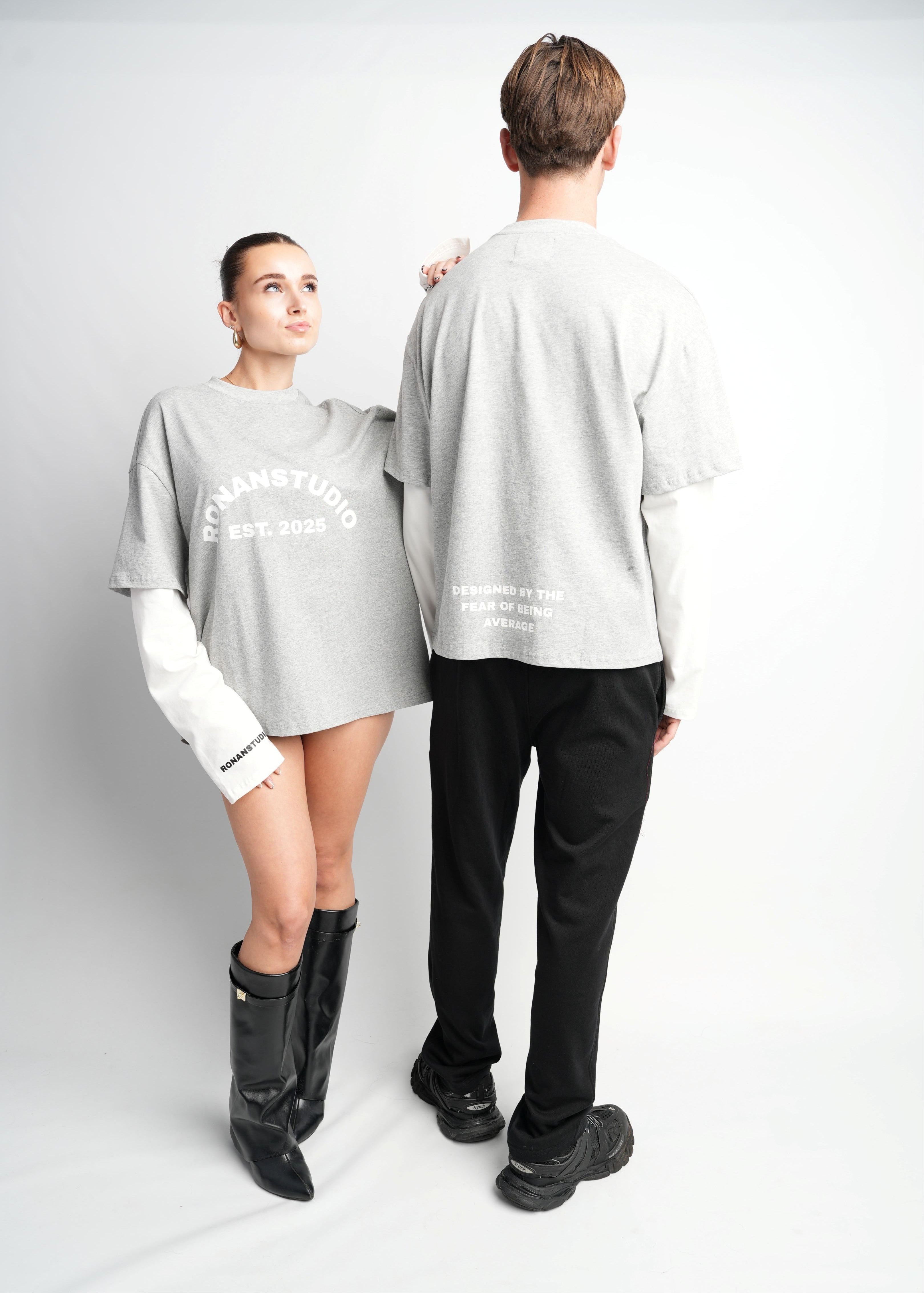 PRE-ORDER DOUBLE SLEEVE GREY & WHITE