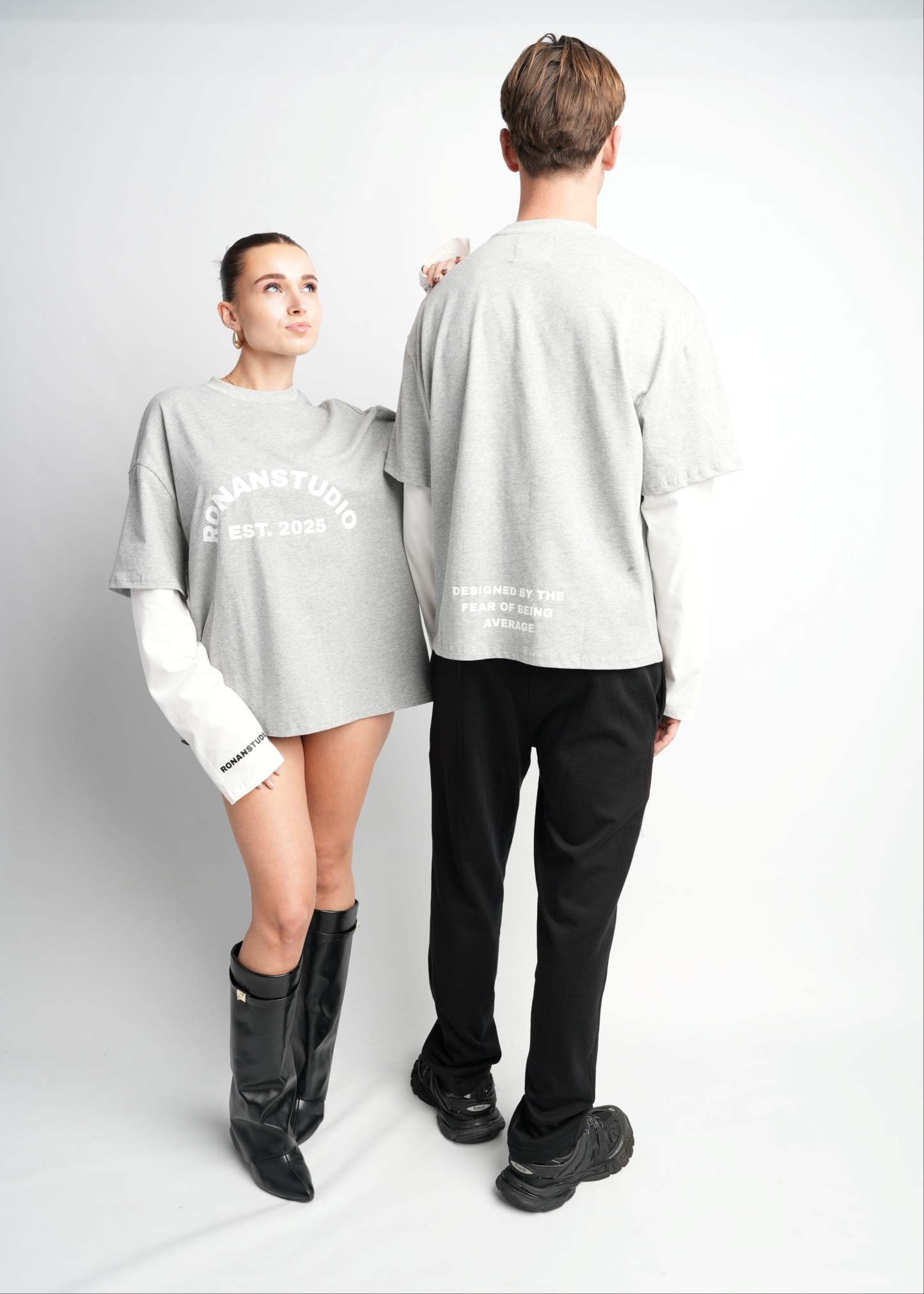 PRE-ORDER DOUBLE SLEEVE GREY & WHITE