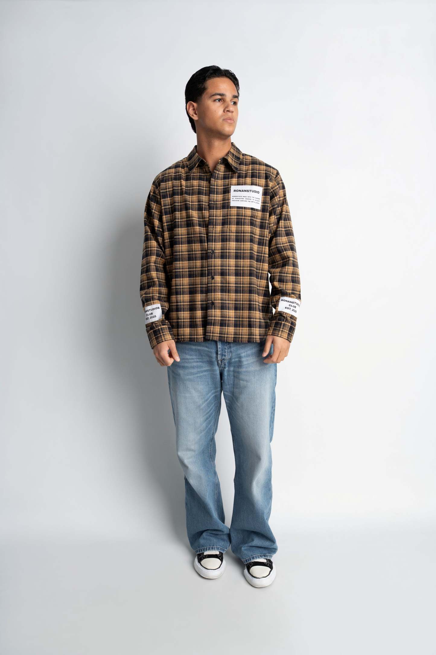 PRE-ORDER LABEL FLANNEL YELLOW X NAVY
