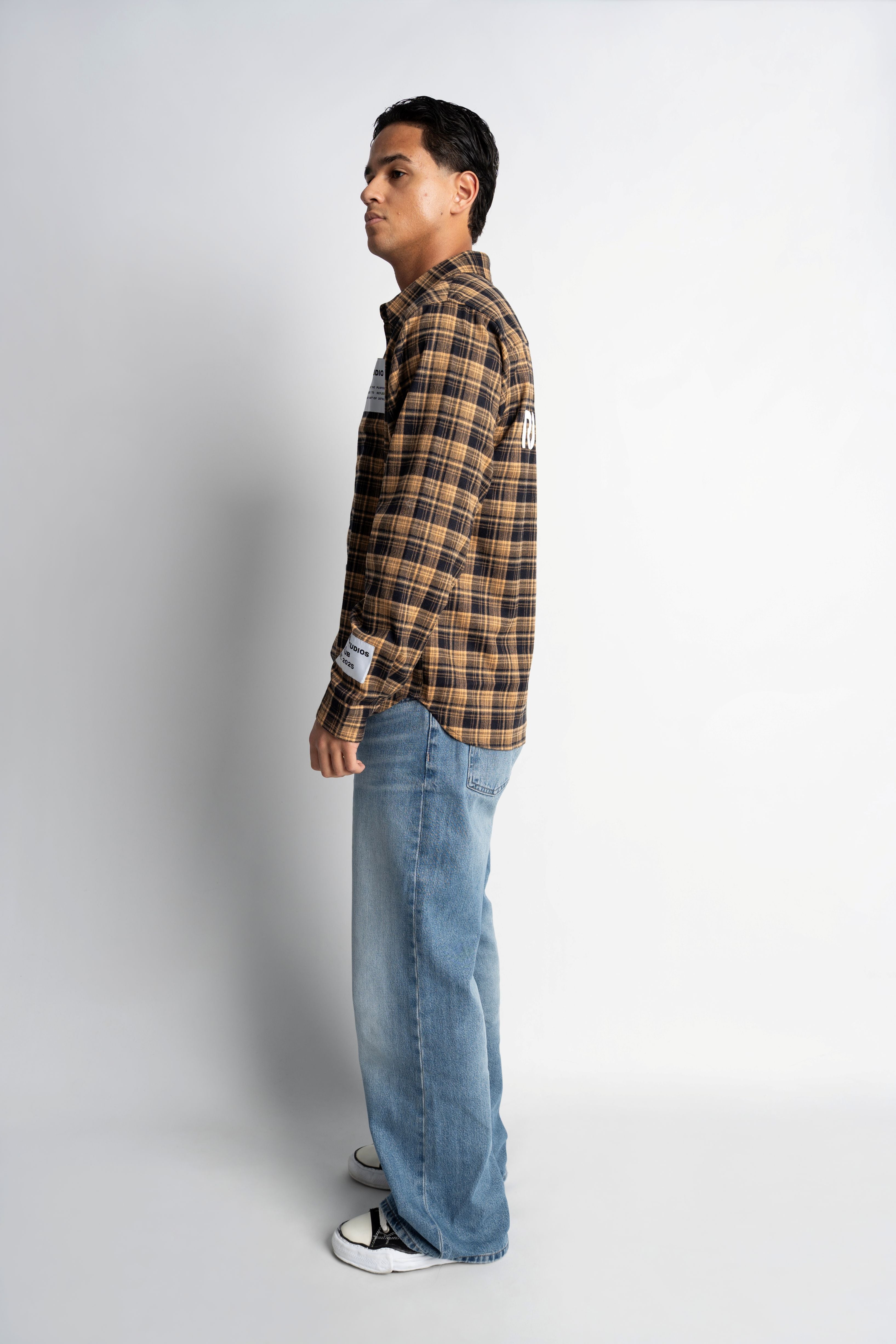 PRE-ORDER LABEL FLANNEL YELLOW X NAVY