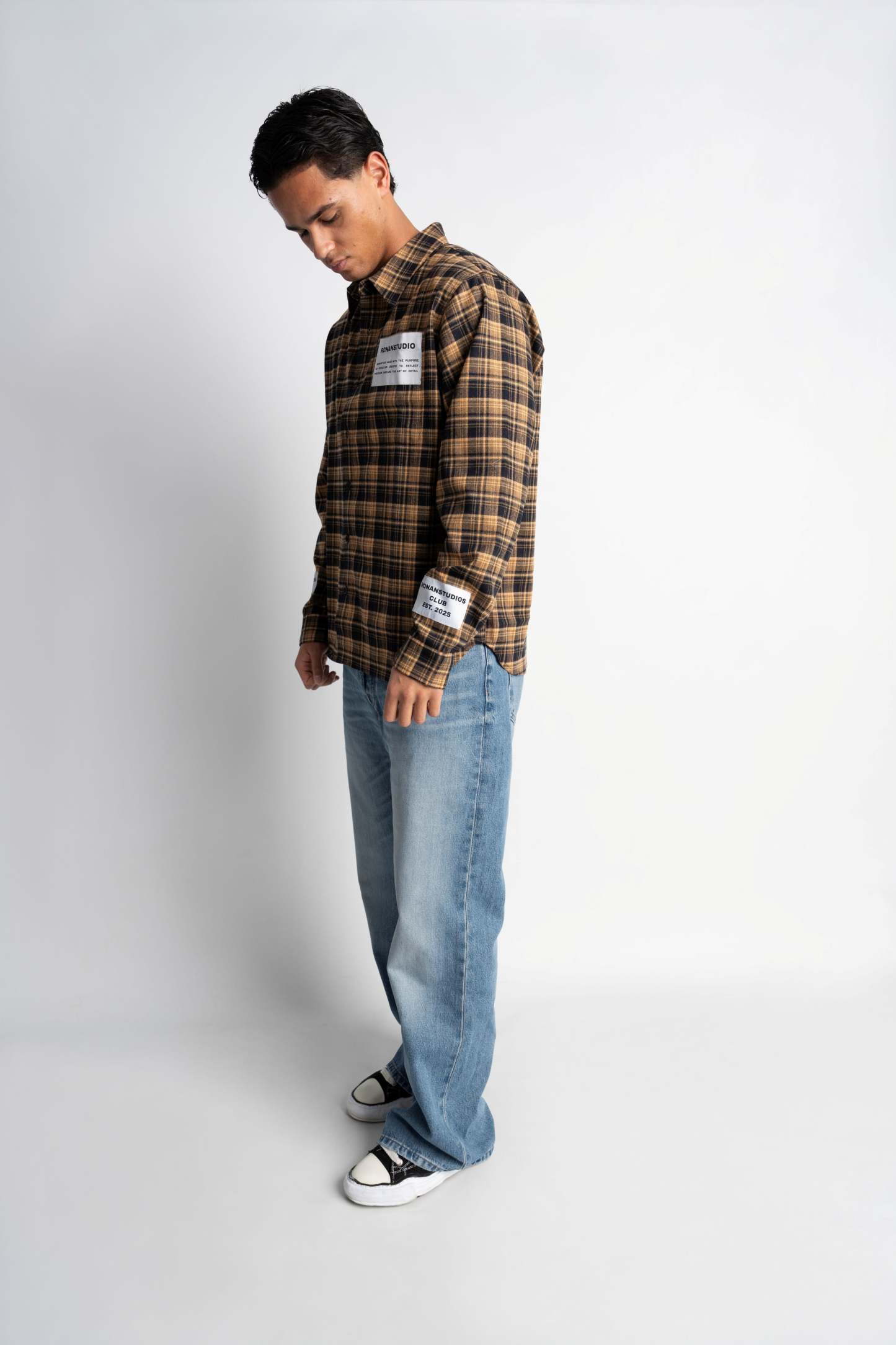 PRE-ORDER LABEL FLANNEL YELLOW X NAVY