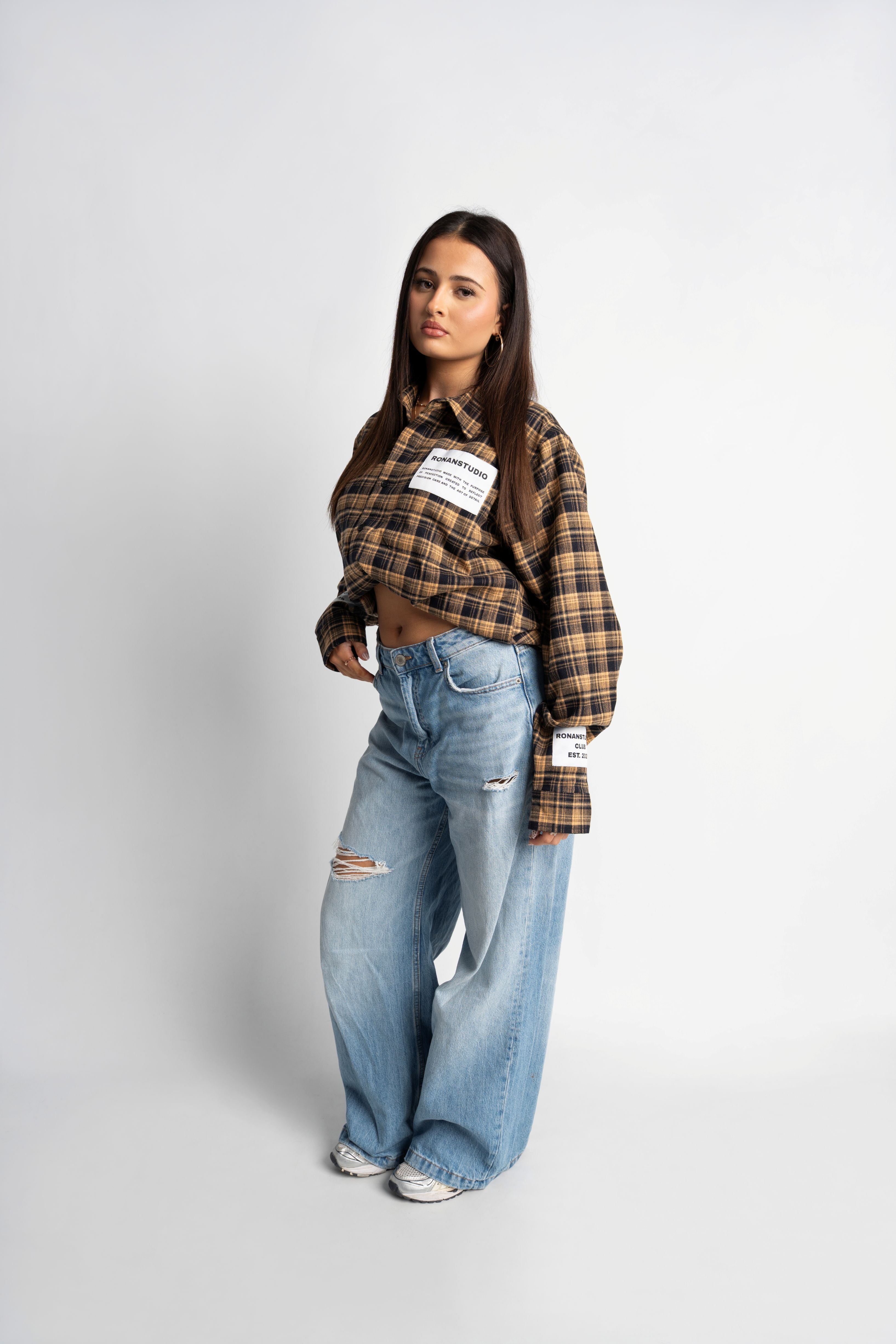 PRE-ORDER LABEL FLANNEL YELLOW X NAVY