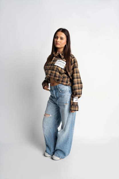 PRE-ORDER LABEL FLANNEL YELLOW X NAVY