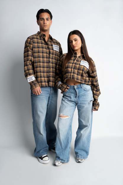 PRE-ORDER LABEL FLANNEL YELLOW X NAVY