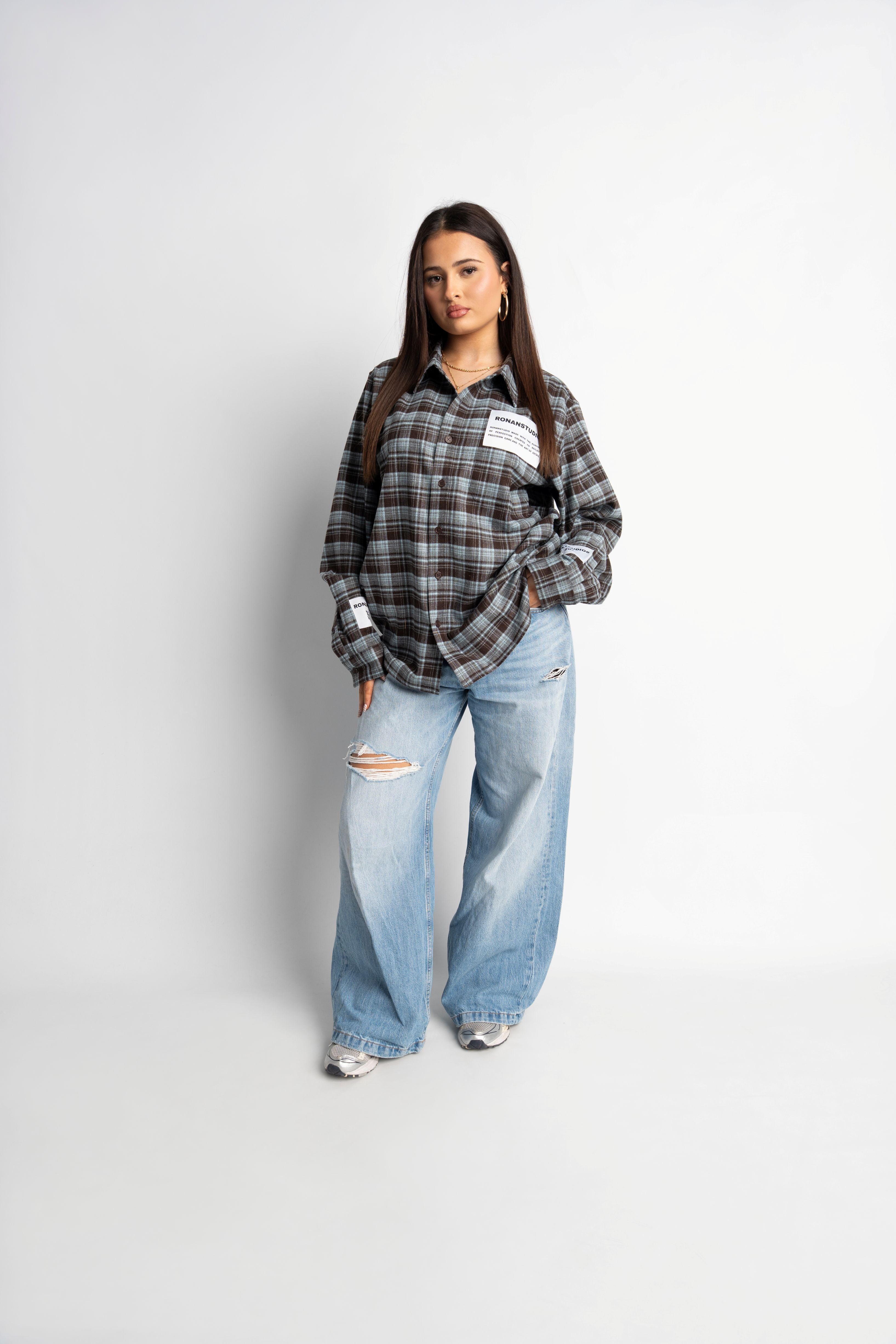 PRE-ORDER LABEL FLANNEL BLUE X BLACK