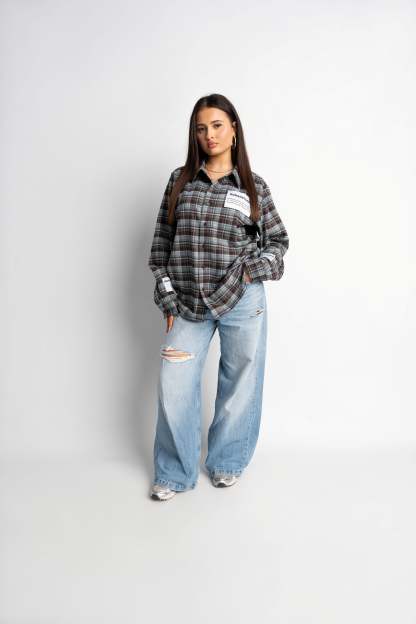 PRE-ORDER LABEL FLANNEL BLUE X BLACK