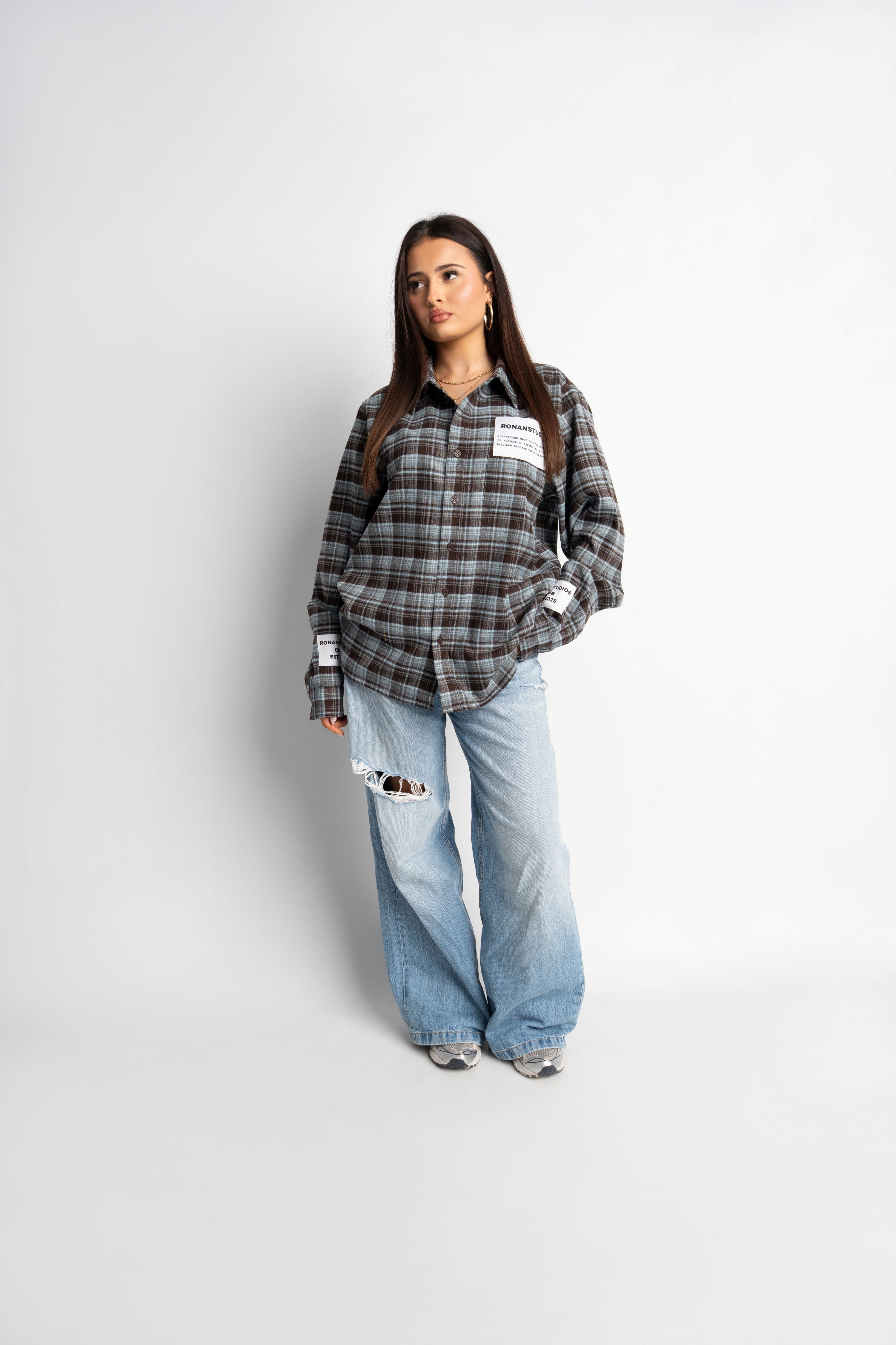 PRE-ORDER LABEL FLANNEL BLUE X BLACK