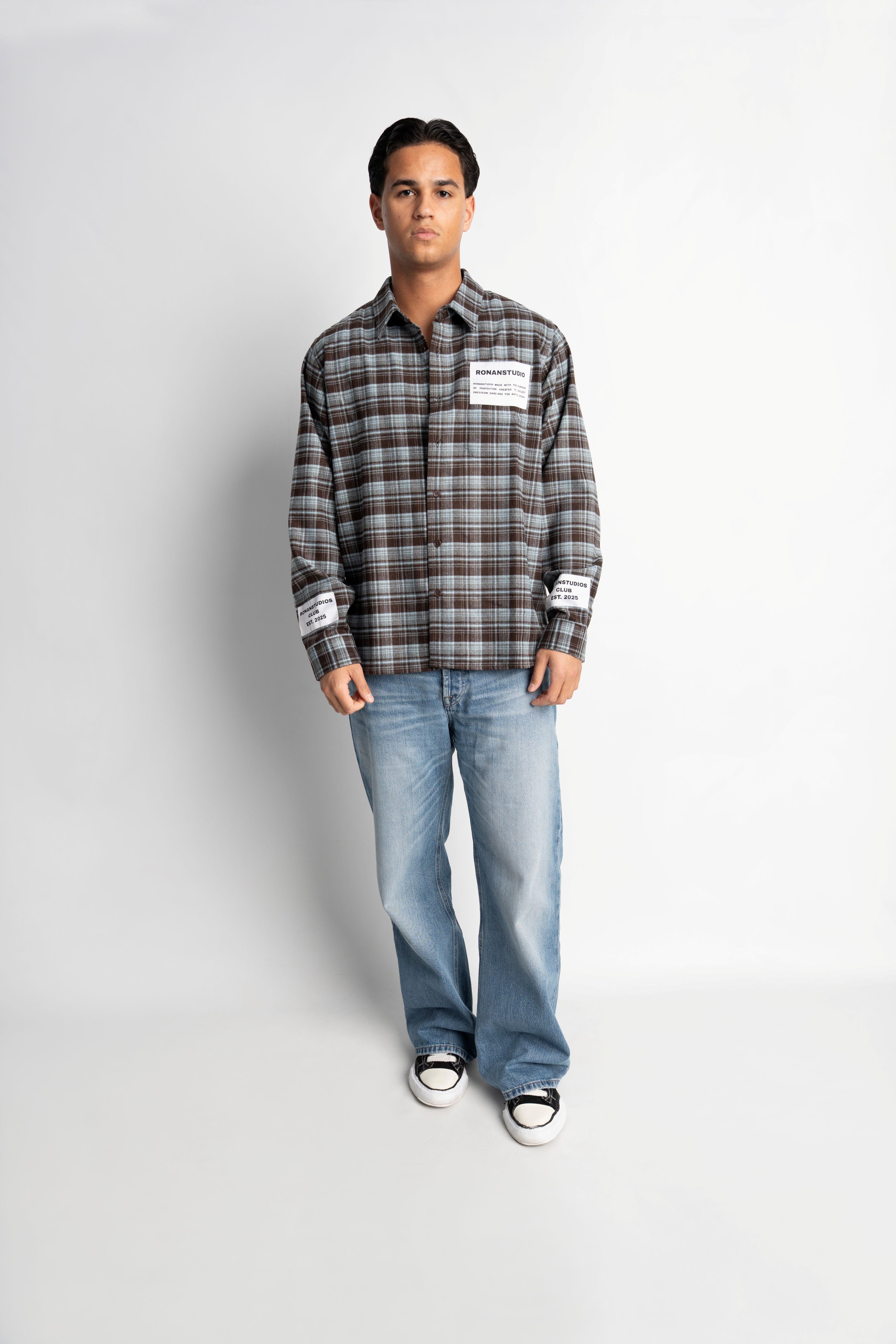 PRE-ORDER LABEL FLANNEL BLUE X BLACK