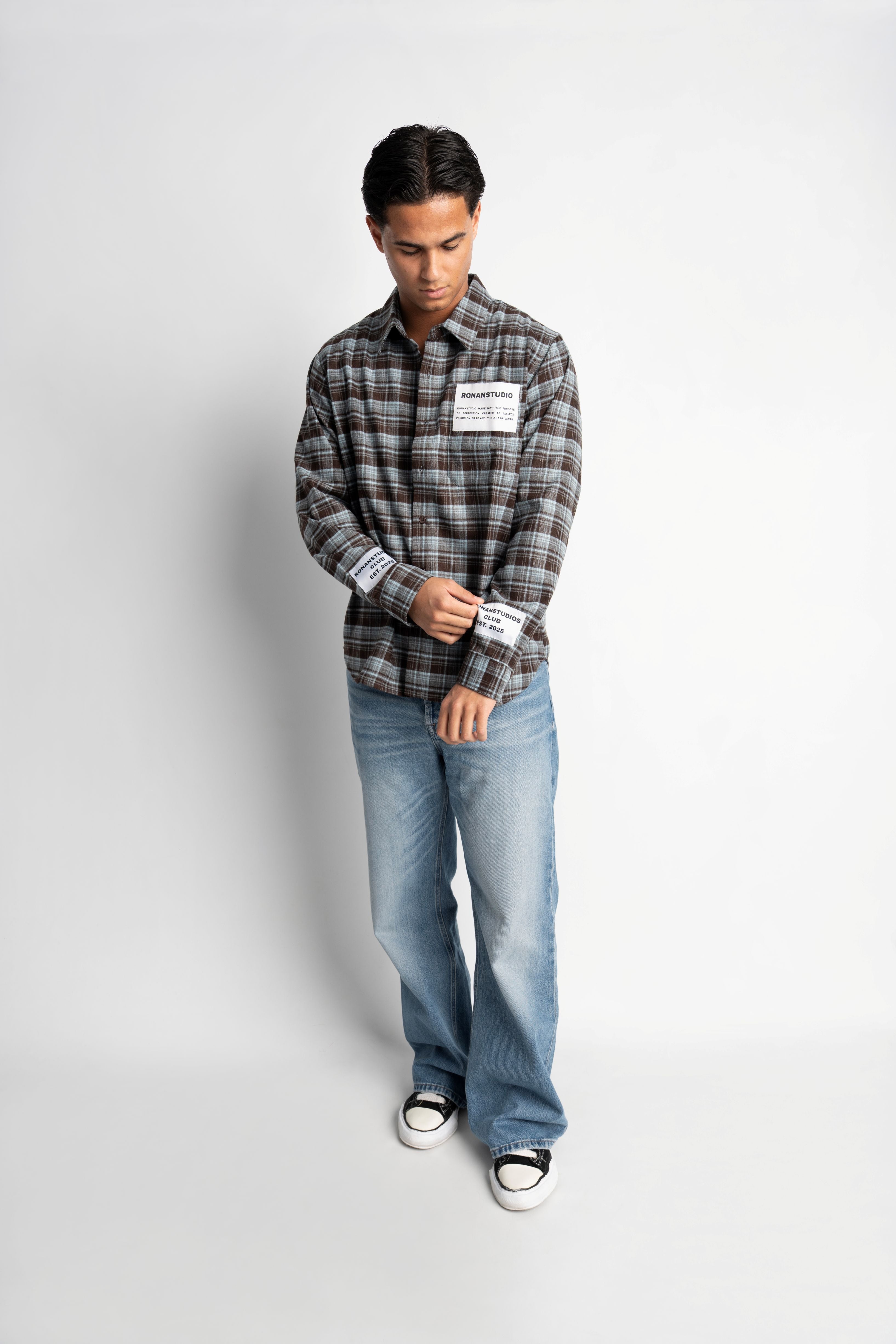 PRE-ORDER LABEL FLANNEL BLUE X BLACK