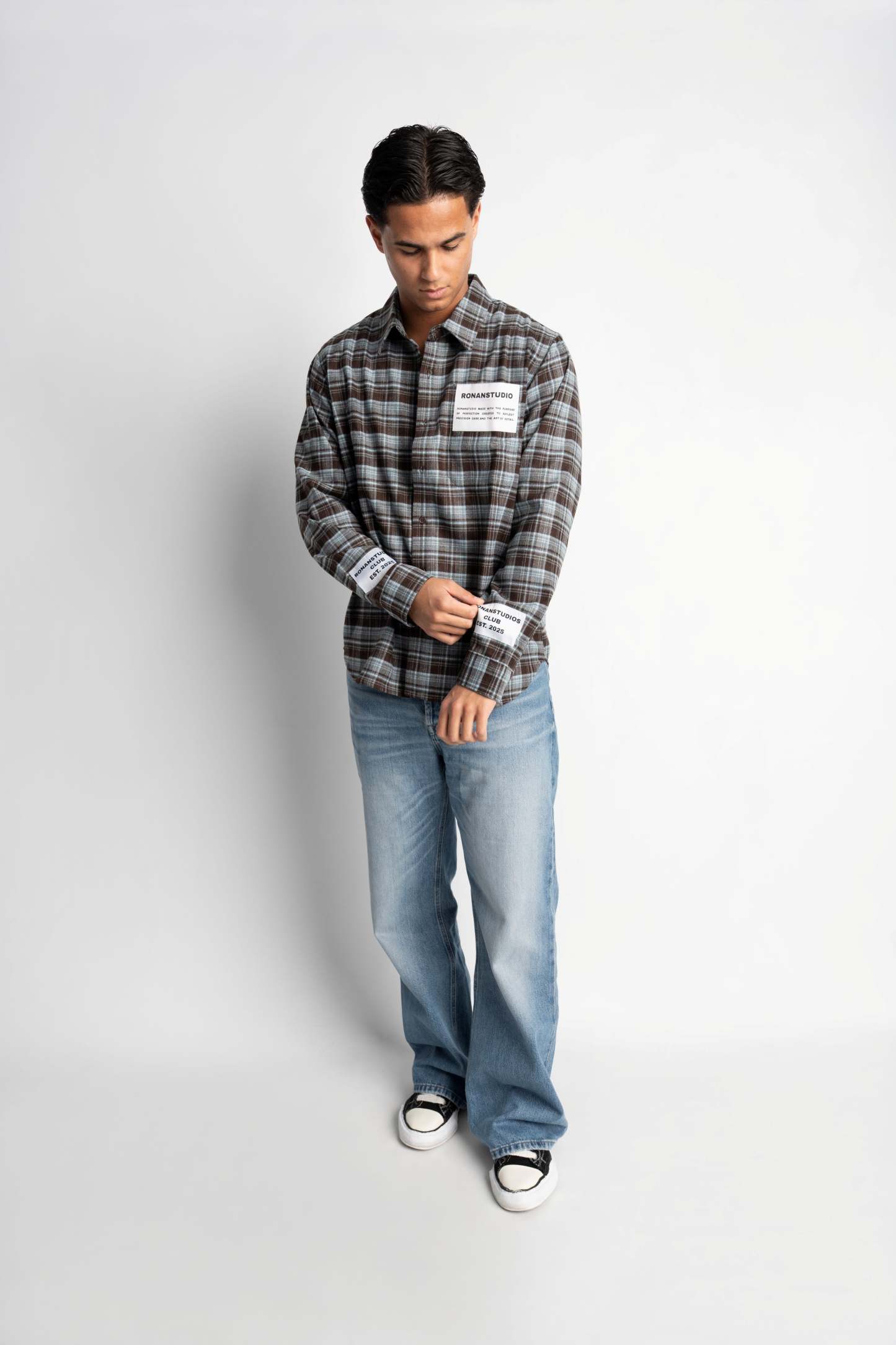 PRE-ORDER LABEL FLANNEL BLUE X BLACK