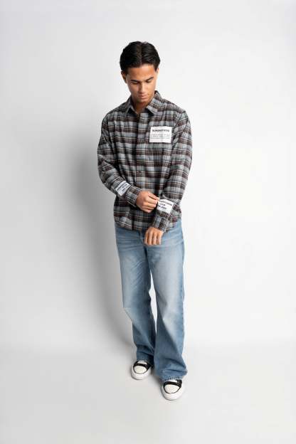 PRE-ORDER LABEL FLANNEL BLUE X BLACK