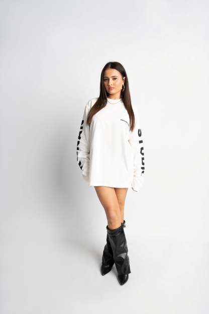PRE-ORDER STUDIO WHITE OVERSIZED LONGSLEEVE