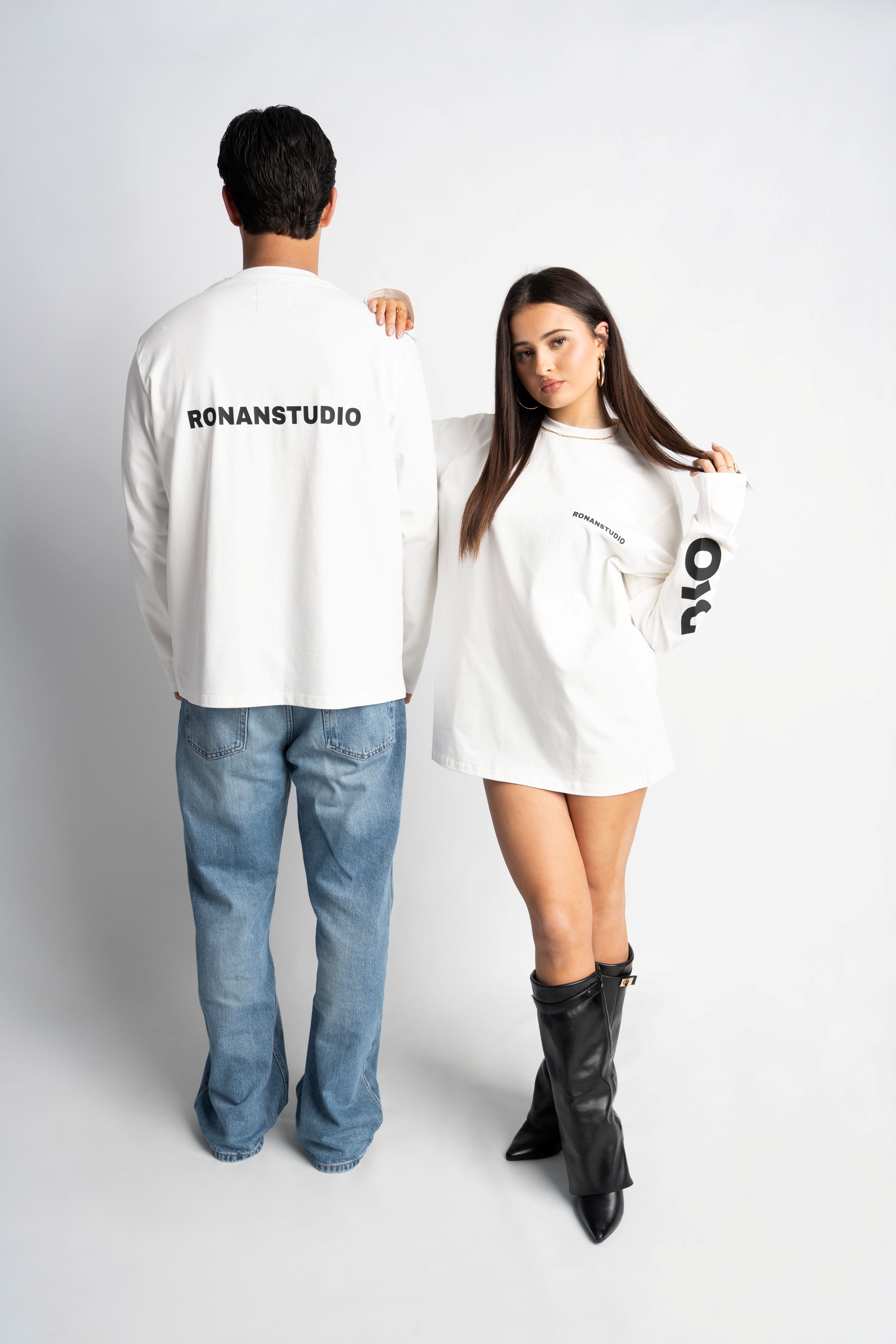 PRE-ORDER STUDIO WHITE OVERSIZED LONGSLEEVE