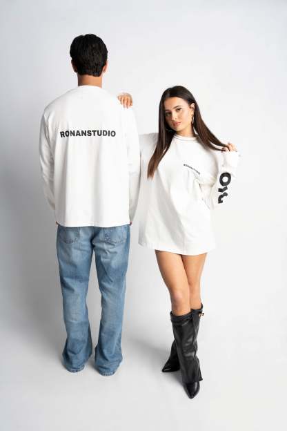 PRE-ORDER STUDIO WHITE OVERSIZED LONGSLEEVE