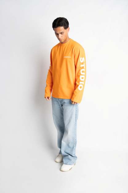 PRE-ORDER STUDIO ORANGE OVERSIZED LONGSLEEVE