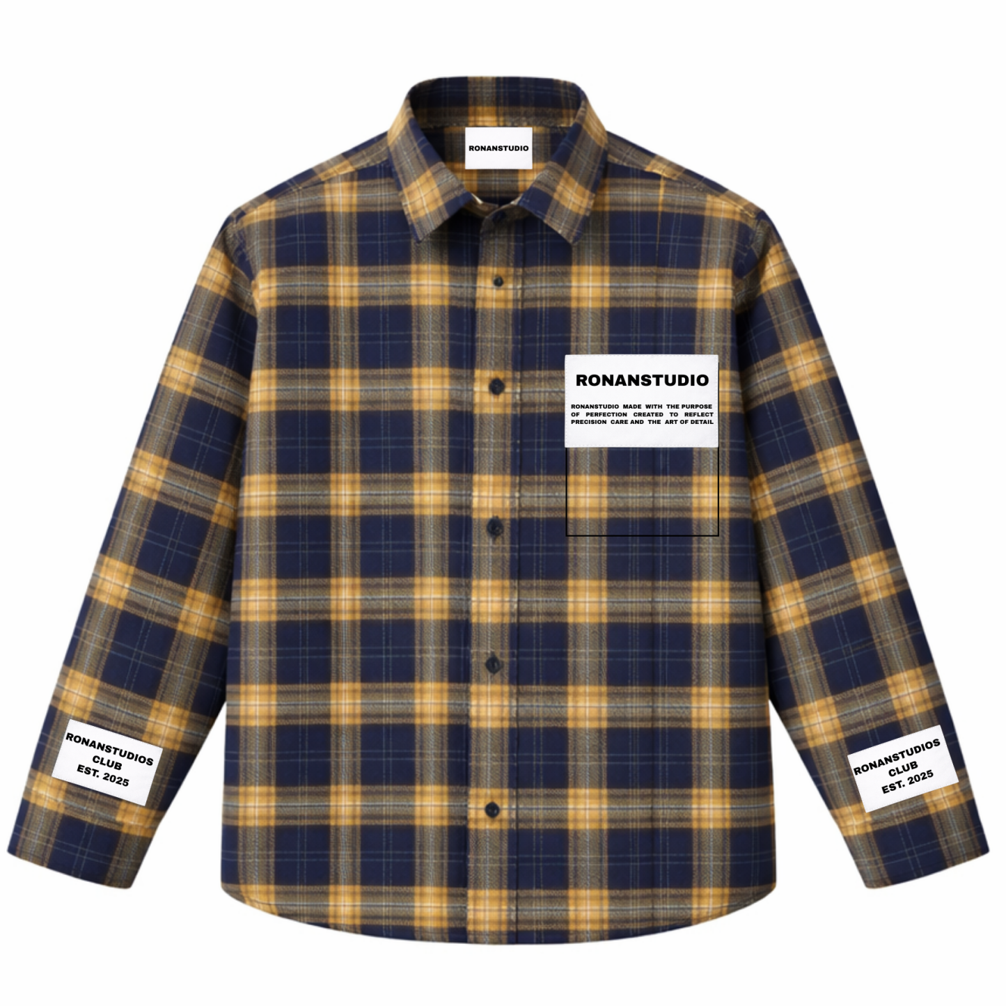 PRE-ORDER LABEL FLANNEL YELLOW X NAVY
