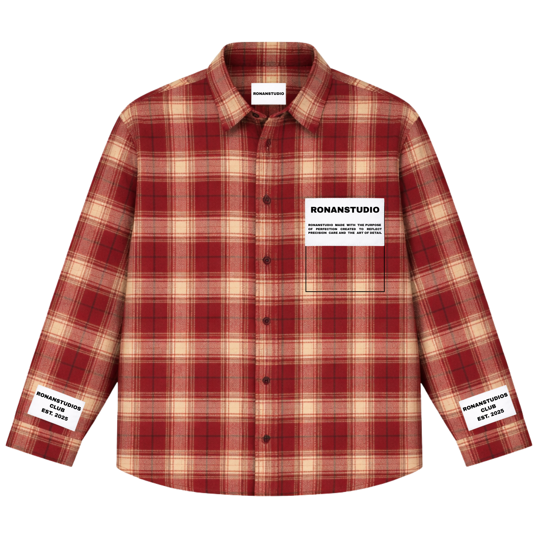 PRE-ORDER LABEL FLANNEL RED X WHITE