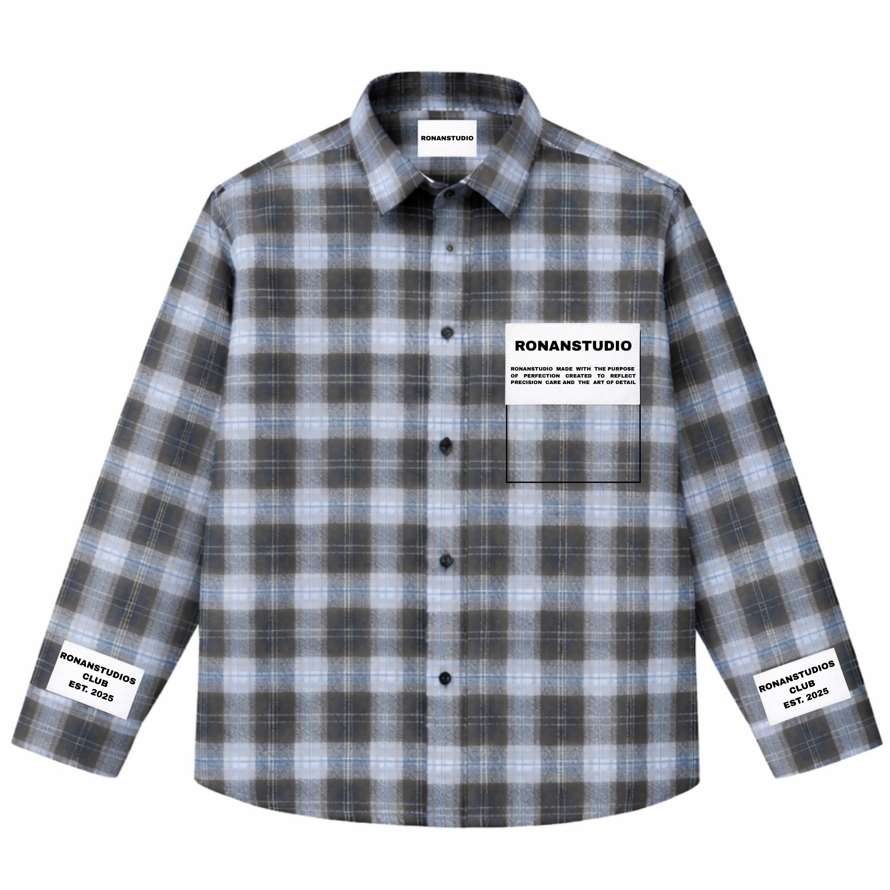 PRE-ORDER LABEL FLANNEL BLUE X BLACK