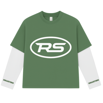 PRE-ORDER RS DOUBLE SLEEVE GREEN & WHITE