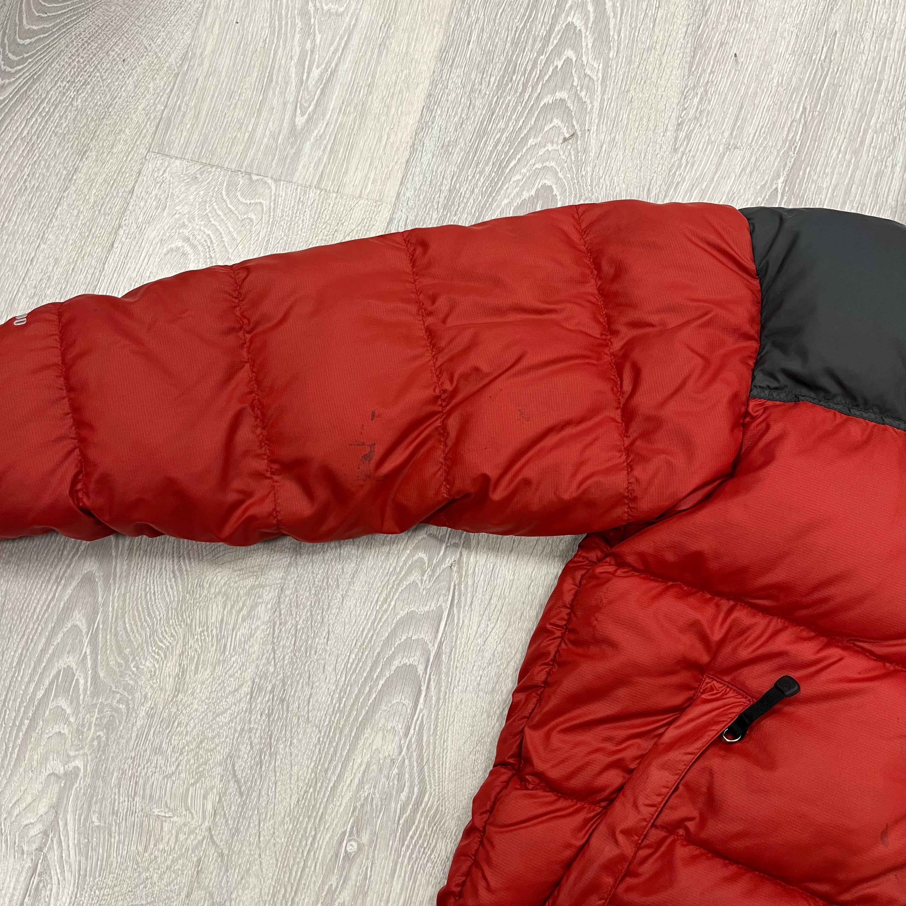 Red & Grey Puffer Jacket WITH STAIN