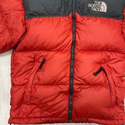 Red & Grey Puffer Jacket WITH STAIN