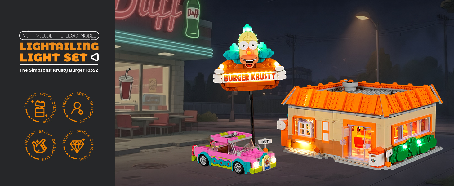 LIGHTAILING Light for Lego 10352 The Simpsons: Krusty-Burger