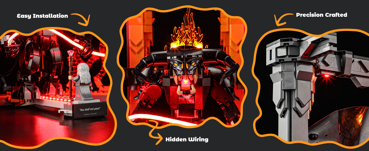 LIGHTAILING Light for Lego 10367 The Lord of The Rings: Balrog Book-Nook