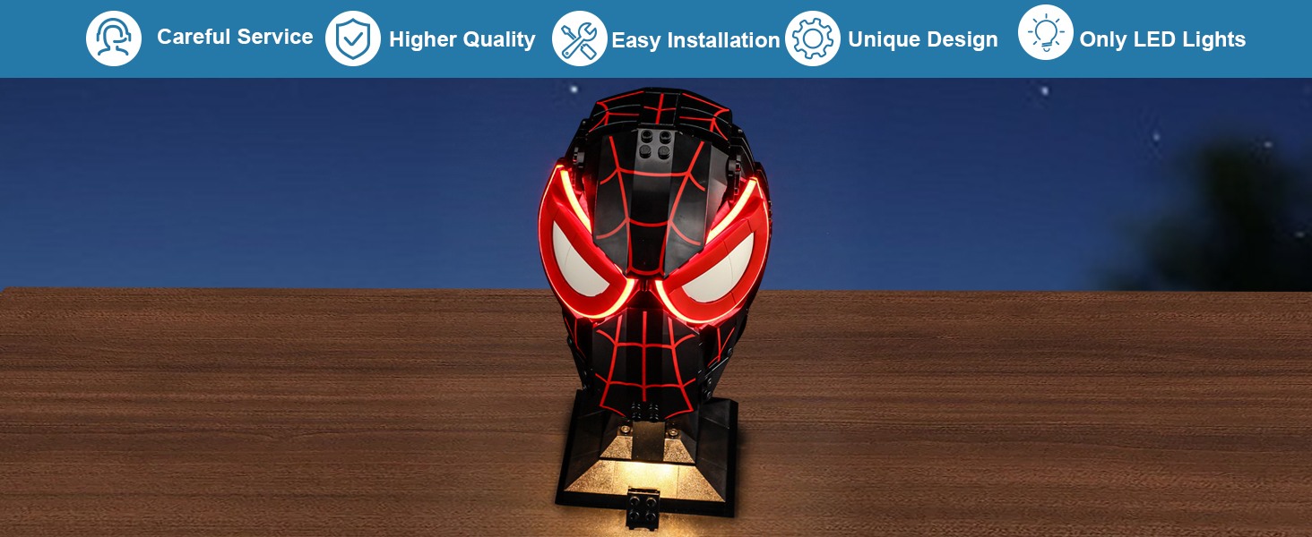 LED Light Kit for Lego 76329 Miles Morales' Mask