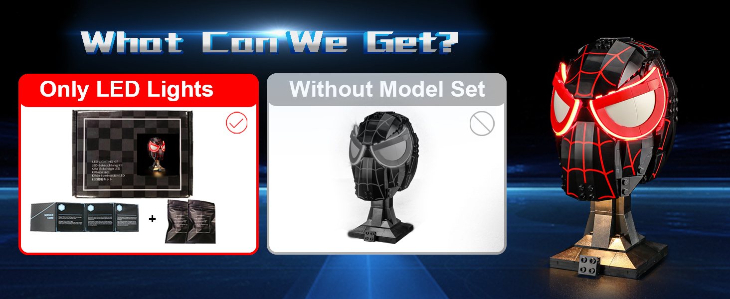 LED Light Kit for Lego 76329 Miles Morales' Mask