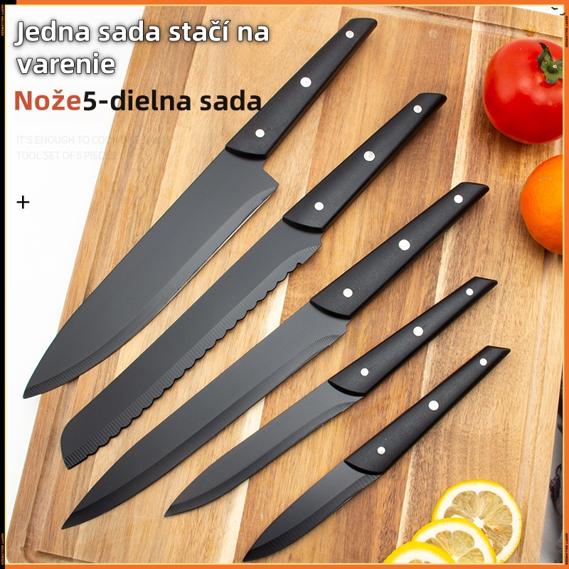 Jedna sada, nekonečné možnosti 🍽️🔪 – 5 nožov pre mäso, zeleninu, chlieb aj ovocie 🍉🥕🥖 – uľahčite si každé varenie!