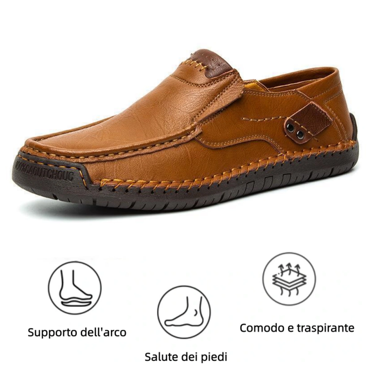 【🎁Offerta a tempo limitato】Realizzato in pelle di vitello australiana🐂Supporto dell'arco plantare - allevia il dolore al piede✅Impermeabile - antiscivolo - rende la camminata confortevole✅