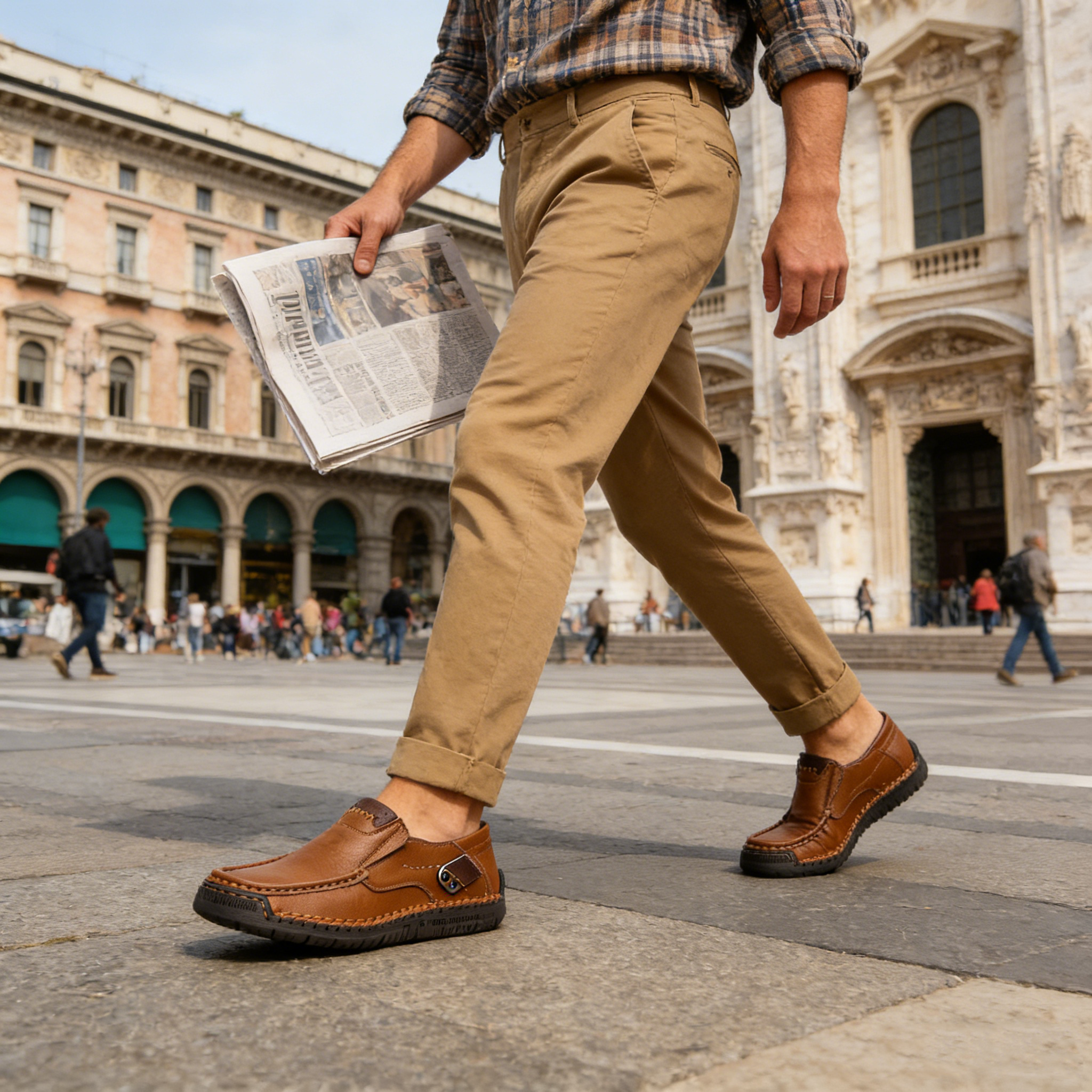 【🎁Offerta a tempo limitato】Realizzato in pelle di vitello australiana🐂Supporto dell'arco plantare - allevia il dolore al piede✅Impermeabile - antiscivolo - rende la camminata confortevole✅