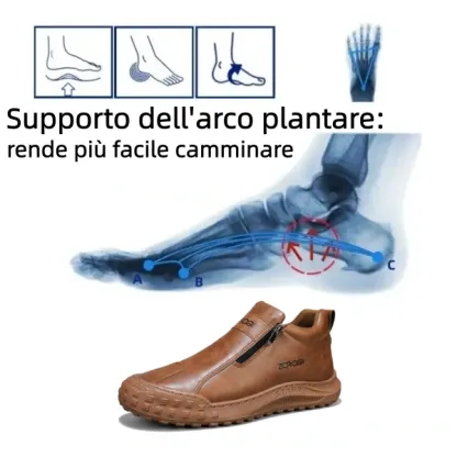【🎁Offerta a tempo limitato】 Scarpe da uomo in pelle di vitello 🐂 Scarpe ortopediche recentemente migliorate: supporto dell'arco plantare - facili da indossare e togliere ✅ impermeabili e antiscivolo - adatte a tutte le condizioni atmosferiche✅