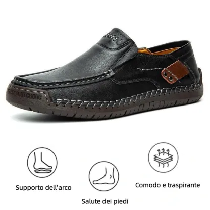 【🎁Offerta a tempo limitato】Realizzato in pelle di vitello australiana🐂Supporto dell'arco plantare - allevia il dolore al piede✅Impermeabile - antiscivolo - rende la camminata confortevole✅