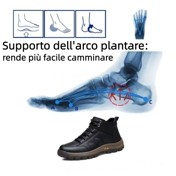 🎁Realizzato in pelle di vitello australiana🐂Supporto dell'arco plantare: allevia il dolore al piede✅Impermeabile e antiscivolo: comodo da indossare✅Adatto a tutte le condizioni atmosferiche