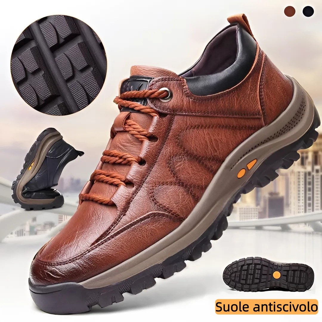 【🎁Offerta a tempo limitato】Realizzato in pelle di vitello australiana🐂Supporto dell'arco plantare - allevia il dolore al piede✅Impermeabile - antiscivolo - rende la camminata confortevole✅