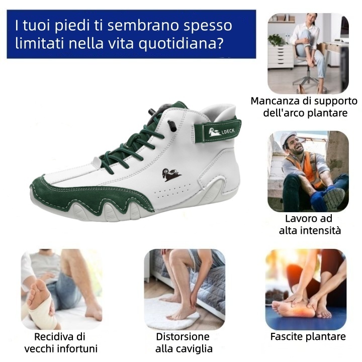 linokyr® - Scarpe ortopediche ergonomiche in pelle, impermeabili, alleviano il dolore ai piedi - unisex