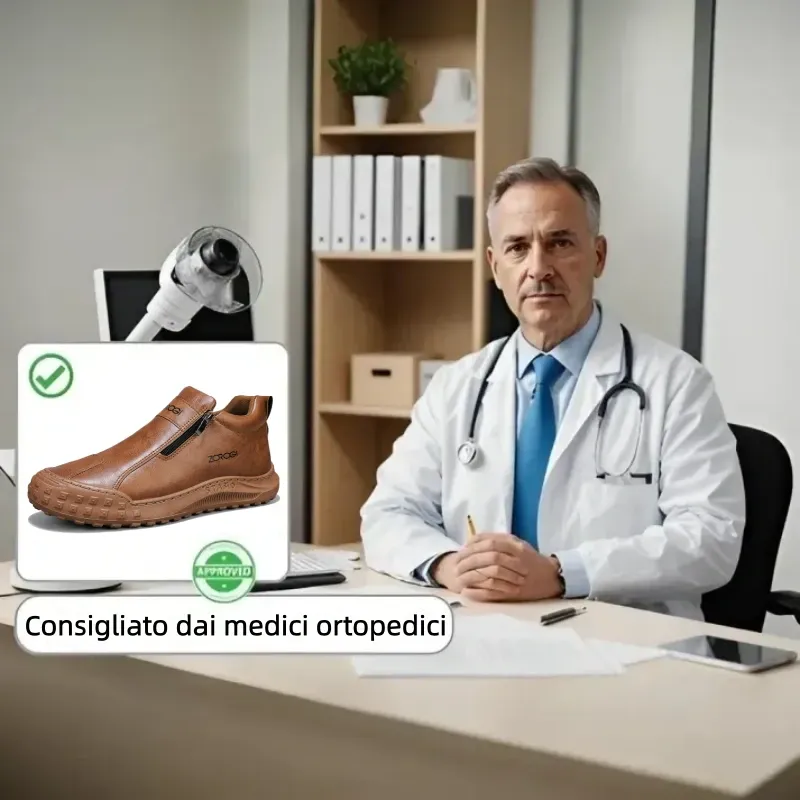 【🎁Offerta a tempo limitato】 Scarpe da uomo in pelle di vitello 🐂 Scarpe ortopediche recentemente migliorate: supporto dell'arco plantare - facili da indossare e togliere ✅ impermeabili e antiscivolo - adatte a tutte le condizioni atmosferiche✅