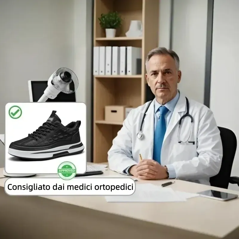 【🎁Offerta a tempo limitato】Scarpe ortopediche da uomo👞 Realizzate in pelle di vitello🐂 Impermeabili e antiscivolo✅ Supporto dell'arco plantare - camminata confortevole✅