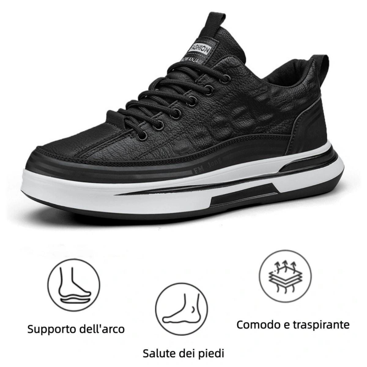 【🎁Offerta a tempo limitato】Scarpe ortopediche da uomo👞 Realizzate in pelle di vitello🐂 Impermeabili e antiscivolo✅ Supporto dell'arco plantare - camminata confortevole✅