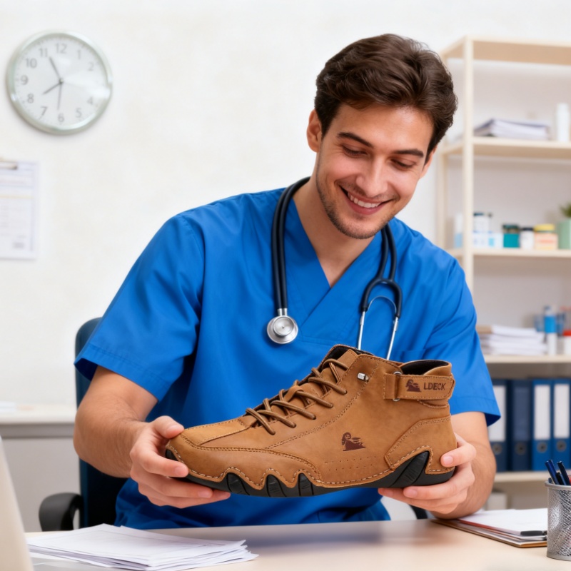 linokyr® - Scarpe ortopediche ergonomiche in pelle, impermeabili, alleviano il dolore ai piedi - unisex