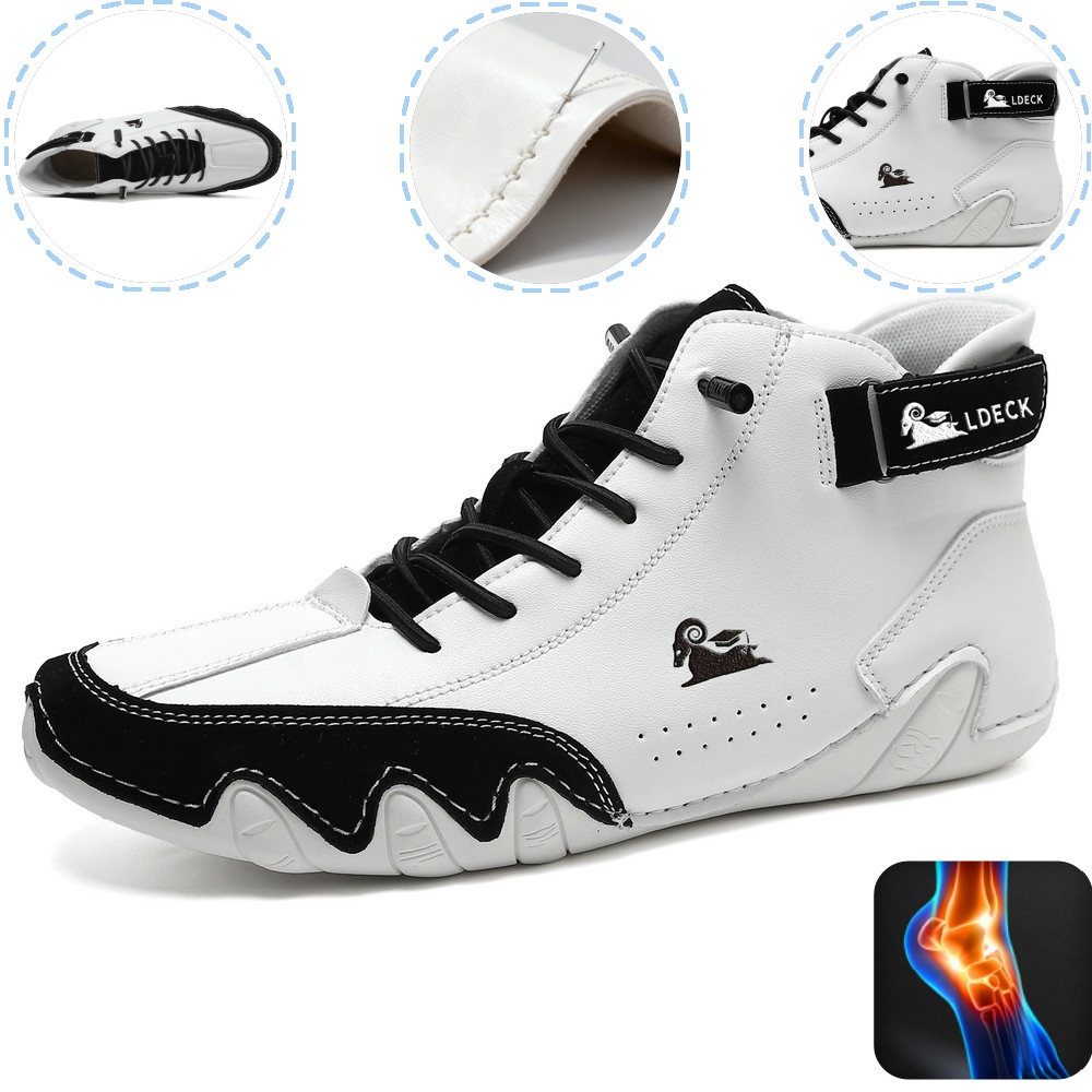 linokyr® - Scarpe ortopediche ergonomiche in pelle, impermeabili, alleviano il dolore ai piedi - unisex