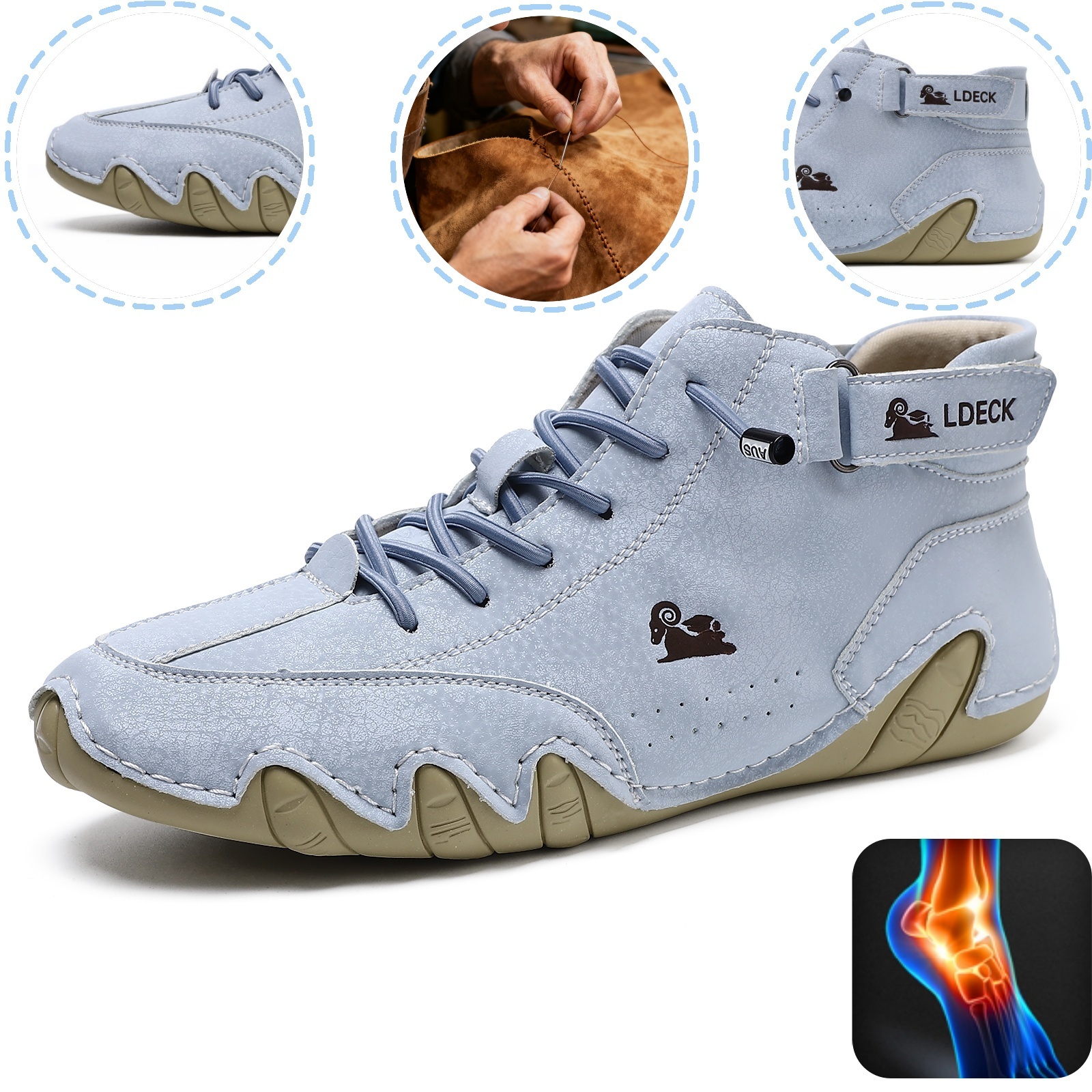linokyr® - Scarpe ortopediche ergonomiche in pelle, impermeabili, alleviano il dolore ai piedi - unisex