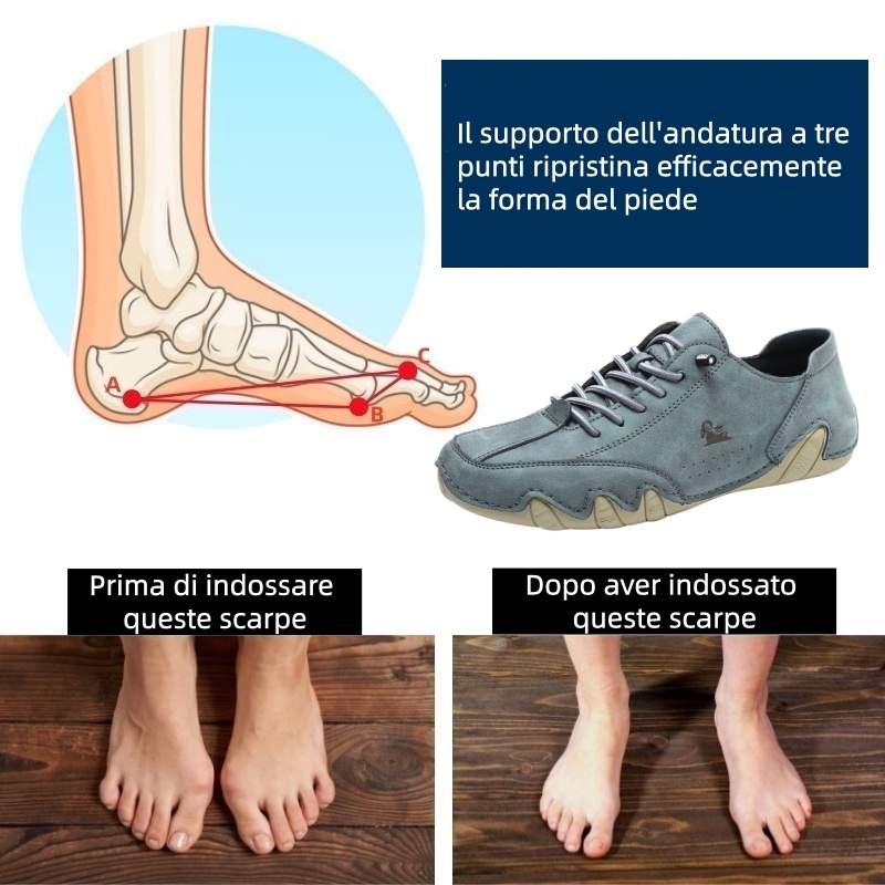 linokyr® - Scarpe ortopediche ergonomiche in pelle, impermeabili, alleviano il dolore ai piedi - unisex