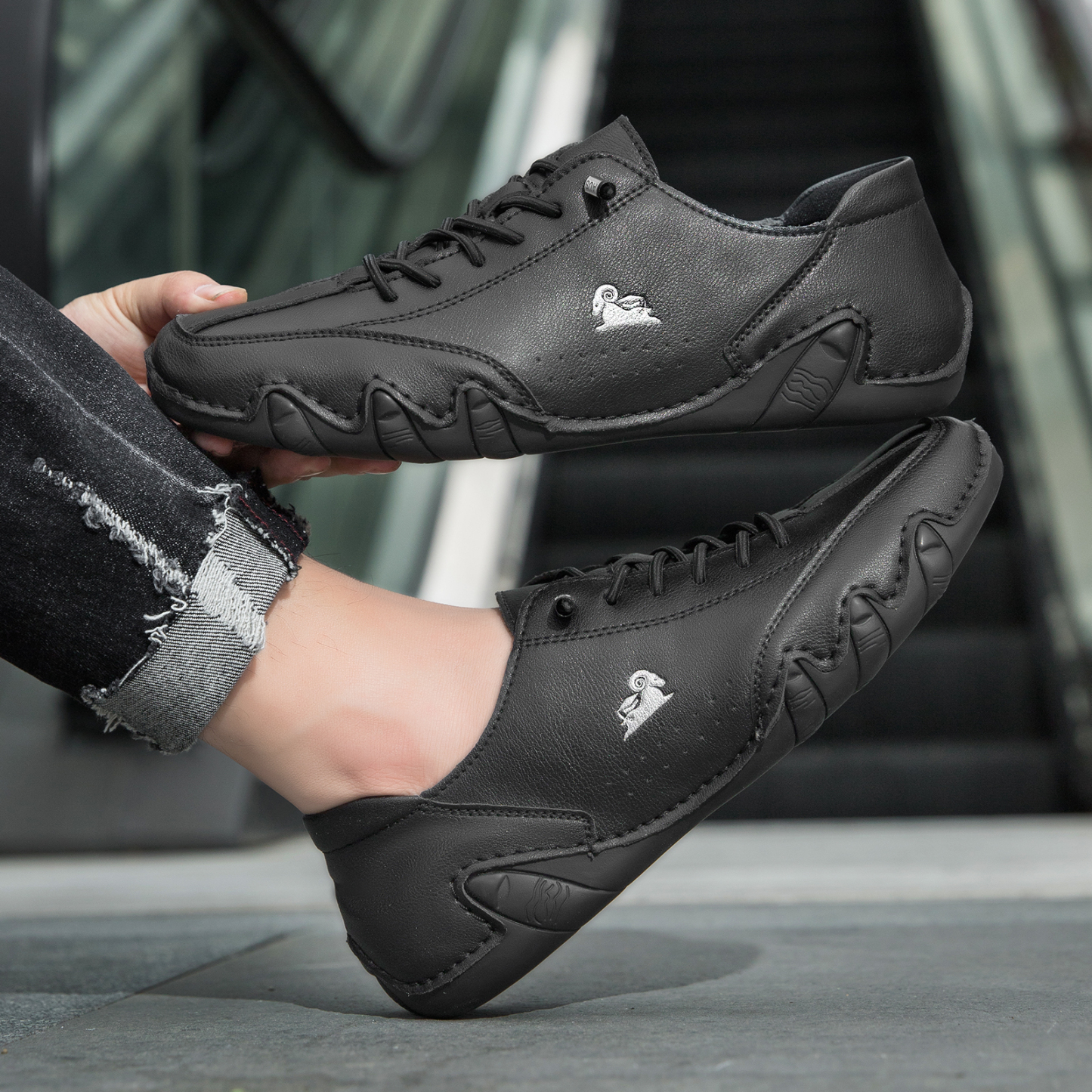 linokyr® - Scarpe ortopediche ergonomiche in pelle, impermeabili, alleviano il dolore ai piedi - unisex