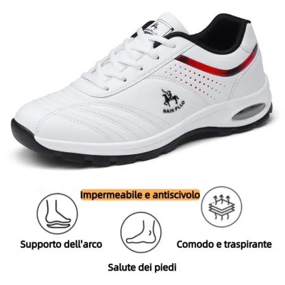 【🎁Offerta a tempo limitato】Scarpe da passeggio dal design ergonomico👞Cucite a mano - Impermeabili e antiscivolo✅Supporto dell'arco plantare per una camminata confortevole✅