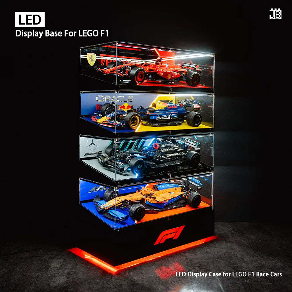 【Premium】LED Display Case for LEGO F1 Race Cars