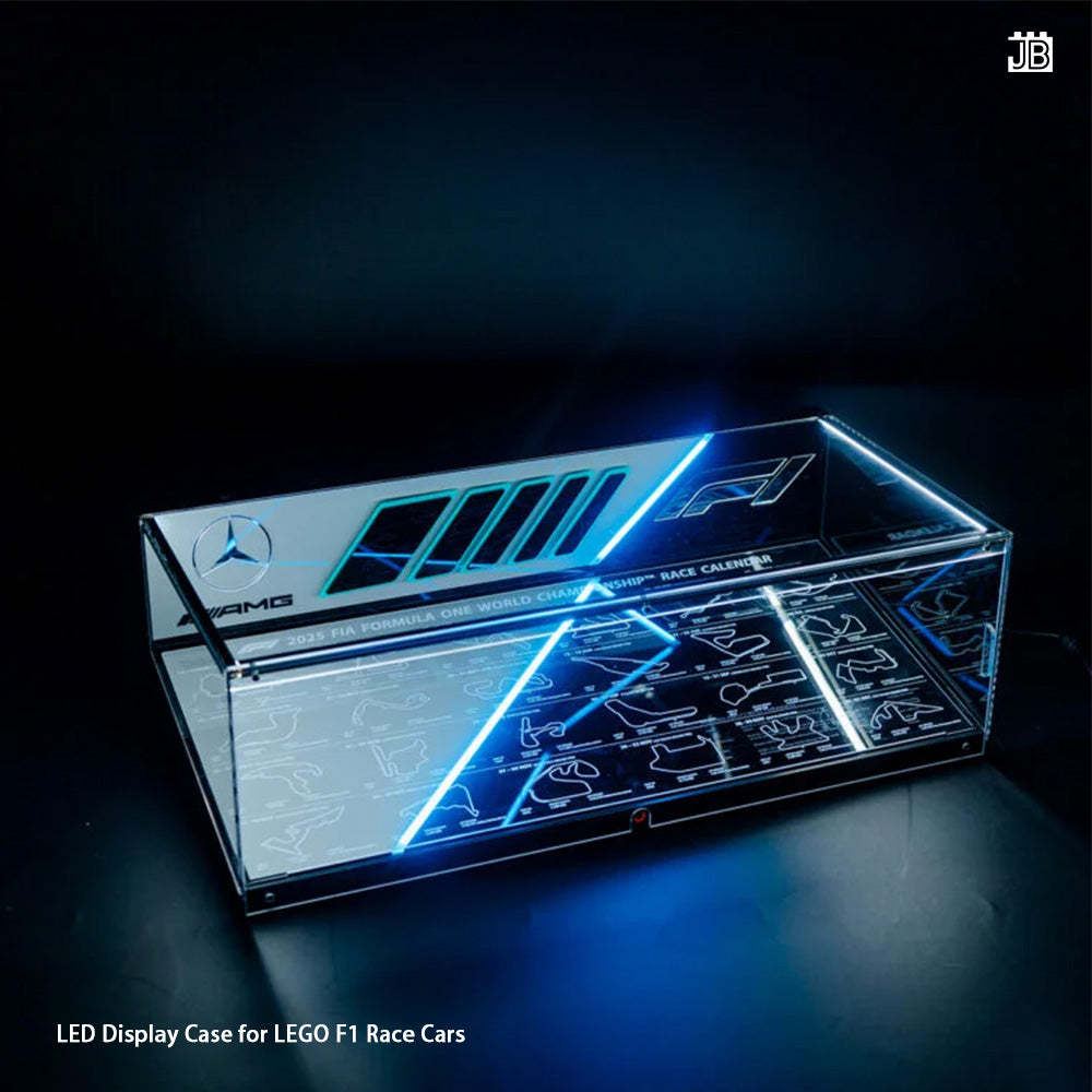 【Premium】LED Display Case for LEGO F1 Race Cars