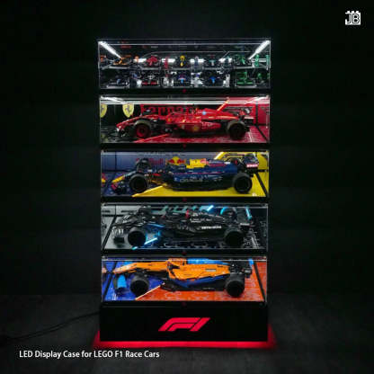 【Premium】LED Display Case for LEGO F1 Race Cars