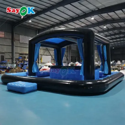 Sayok Customized 8 Meters Blue Portable Backyard Parties Pub Inflatable PVC Pool Bar for Adults